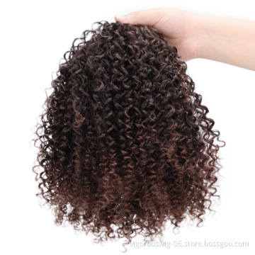 Vigorous Wholesale Price Afro Kinky Curly Hair Extension  Messy Curly Synthetic Short Drawstring Ponytail Hairpiece